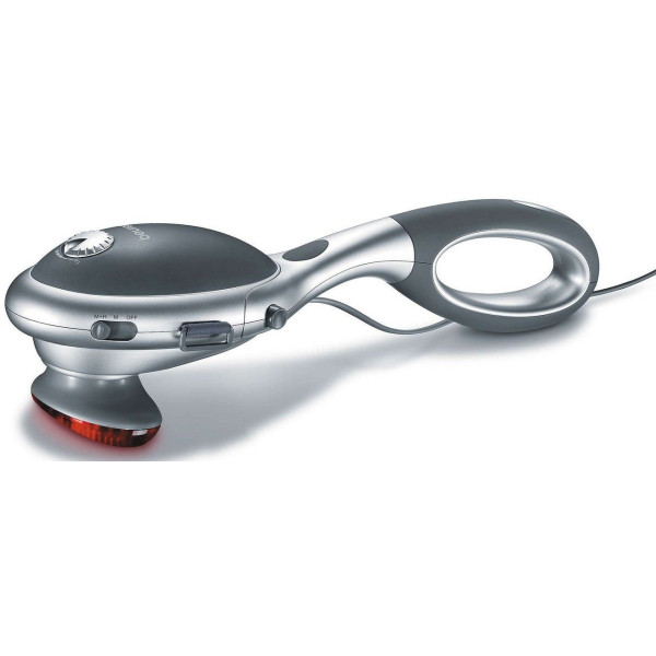 Масажер Beurer для тіла, від мережі, 2 насадки, 2 режима, інфрачервоні промені, знімна ручка, сірий