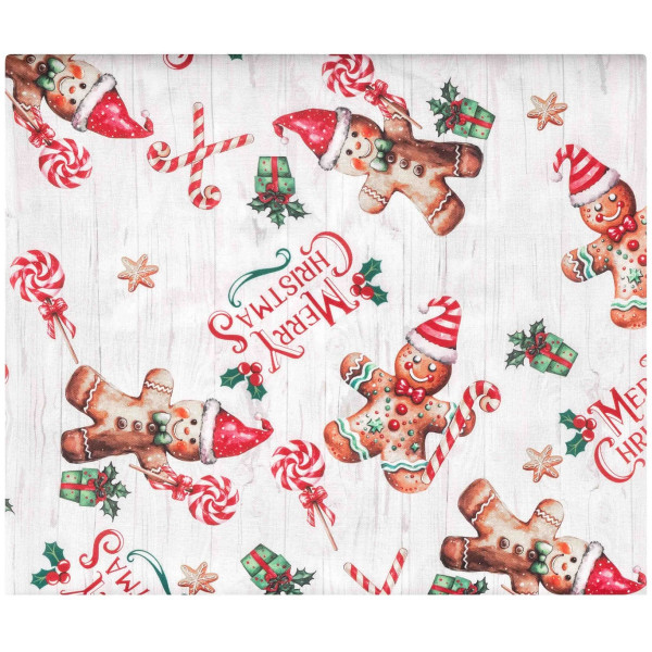 Скатертина ARDESTO Christmas Gingerbread 140х180см, 100% поліестер, червоний