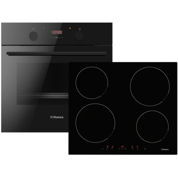 Комплект Hansa (духовка електрична + поверхня індукційна), чорний