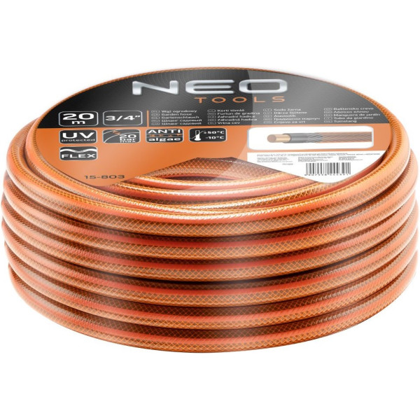 Шланг садовий Neo Tools Economic, 3/4", 20м, 4 шари, до 20бар, -10…+50°C