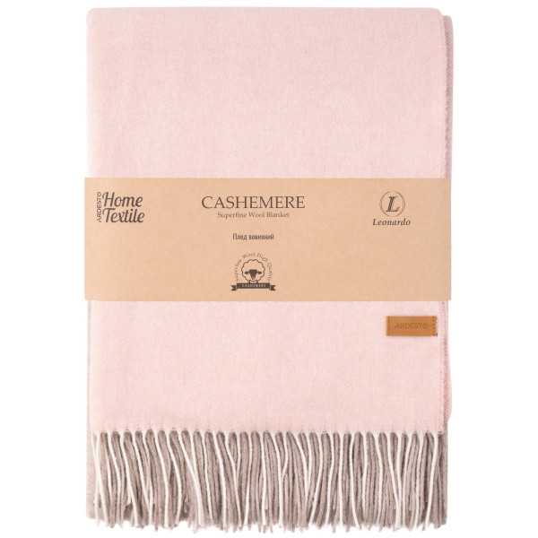 Плед Ardesto Leonardo Moon, 140x200см, 5% кашемір, 40% вовна, 35% акрил, 20% п/е, рожевий