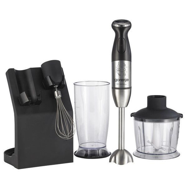 Блендер Gorenje заглибний 800Вт, 5в1, чаша-500мл, подрібнювач, чорний