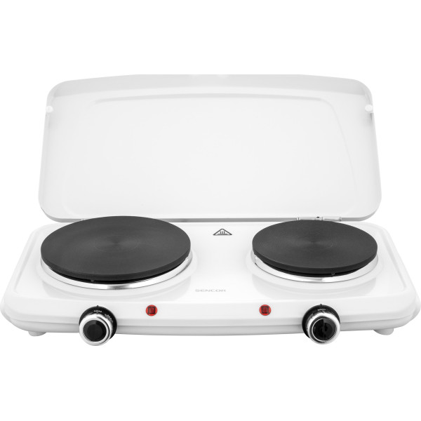 Плитка настільна Sencor електрична, комфорок - 2на 2.5кВт, 15 і 18 см, керування - мех., білий
