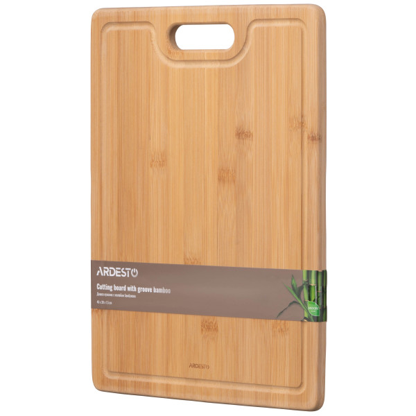 Дошка кухонна з жолобом ARDESTO Midori, 40х30х1.5см, бамбук