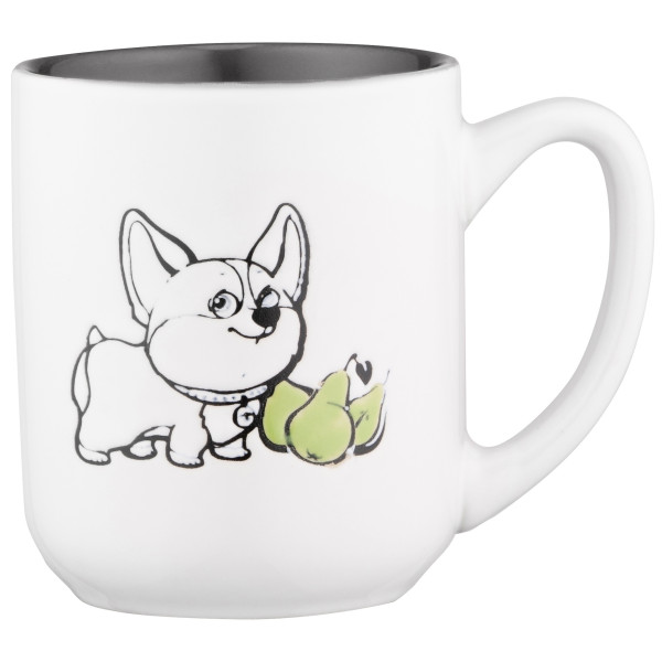 Чашка ARDESTO Corgi, 380мл, кераміка, біло-сірий