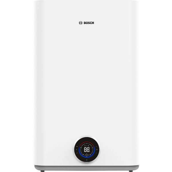 Водонагрівач електр. BOSCH плаский слім Tronic 5500iT, 100л, 1.5кВт, ун. монтаж, електр. кер-ння, Wi-Fi, B, білий