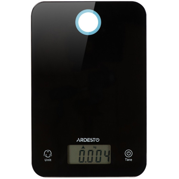 Ваги ARDESTO кухонні, 5кг, CR2032x2 в комплекті, скло, чорний