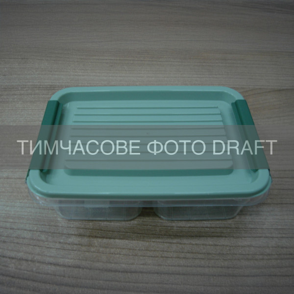 Контейнер двосекційний для зберігання харчових продуктів ARDESTO Fresh 2х0.25л, пластик, прямокутна, зелений
