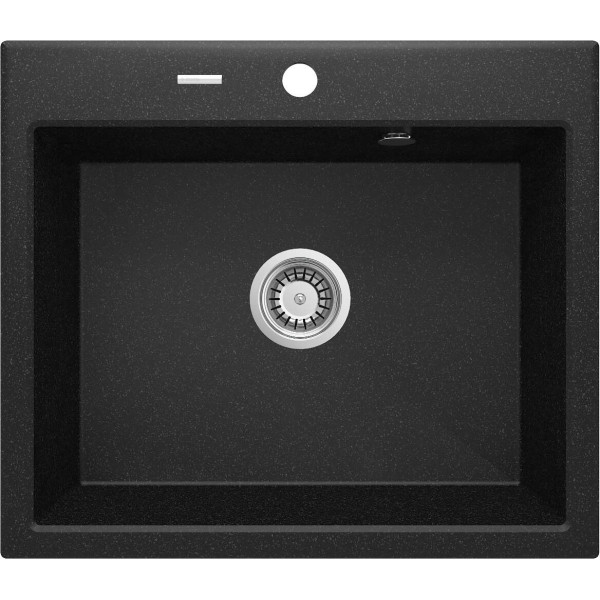 Мийка кухонна Deante Andante, граніт, прямокутник, без крила, 600х520х210мм, чаша - 1, накладна, графіт