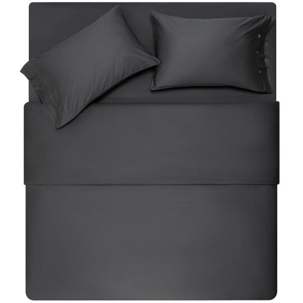 Простирадло на резинці ARDESTO Mix&Match Premium, 160х200+30см, 100% бавовна, сатин, сірий