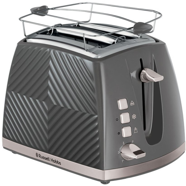Тостер Russell Hobbs GrooWe 2 Slice 850Вт, підігрів, розморожування, пластик, сірий