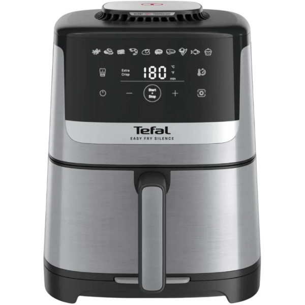 Мультипіч Tefal Easy Fry Silence, 1670Вт, чаша-5л, сенсорне керув., 10 програм, пластик, нерж. сталь-чорний