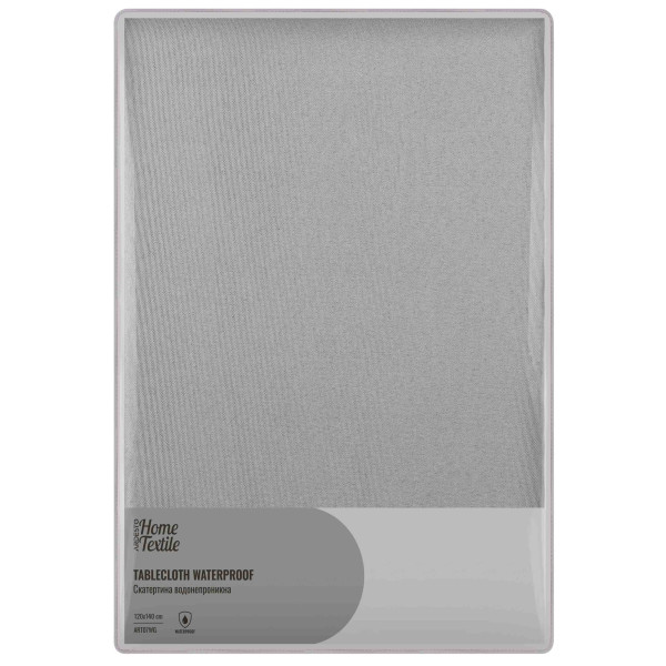 Скатертина ARDESTO Waterproof 120х140см, 100% поліестер, сірий