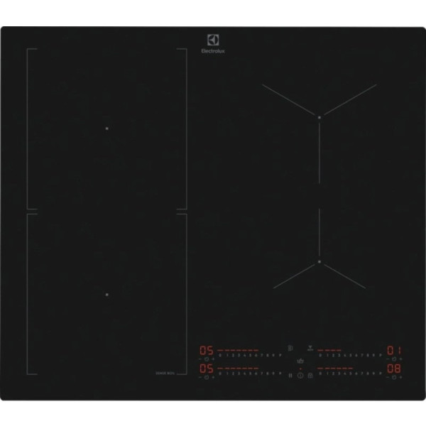Варильна поверхня Electrolux індукційна, 60см, розширена зона, датчик кипіння, Hob2Hood, чорний матовий