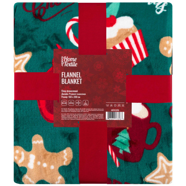Плед ARDESTO Christmas Flannel 160х200см, 100% поліестер, різдвяні смаколики