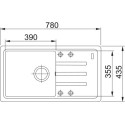 Мийка кухонна Franke Malta, фраграніт, прямокутник, з крилом, 780х435х200мм, чаша - 1, накладна, оборотна, BSG 611-78, чорний матовий