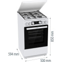 Плита Gorenje комбінована, 70л, 50x60см, IconLed, чавун, з кришкою, білий