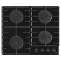 Варильна поверхня Gorenje газова на склі, 60см, чавун, чорний
