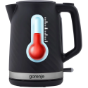 Електрочайник Gorenje 1.7л, Strix контроль, чорний матовий