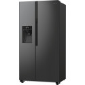 Холодильник SBS Gorenje, 179х70х92см, 2 двері, 376(190)л, А++, NF+, Інв., Зона св-ті, диспенсер, генератор льоду, Зовн. Диспл, чорний
