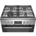Плита Bosch комбінована, 66л, 60x60см, дисплей, конвекція, чавун, WOK, нержавіюча сталь