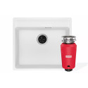 Комплект - мийка MRG 610-52 TL фраграніт, білий, 114.0668.820 і подрібнювач харч. відходів SLIM 50, 134.0715.098, вкл. Сифон