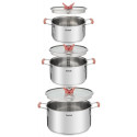 Набір посуду Tefal Opti Space, 6предметів, нержавіюча сталь, силікон, скло