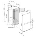 Холодильник Liebherr вбудований з нижн. мороз., 177x54.1х54.5, холод.відд.-182л, мороз.відд.-69л, 2дв., Е, NF, диспл внутр., білий
