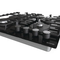 Варильна поверхня Gorenje газова на склі, 60см, чавун, чорний