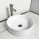 Раковина, умивальник Adamant ARENA, штучний камінь, кругла, без отвору для змішувача та переливу, 360х113мм, накладний, білий