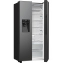 Холодильник SBS Gorenje, 179х70х92см, 2 двері, 376(190)л, А++, NF+, Інв., Зона св-ті, диспенсер, генератор льоду, Зовн. Диспл, чорний