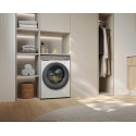 Пральна машина Haier фронтальна, 9кг, 1400, B, 45.2см, дисплей, пара, інвертор, люк сірий, прямий привід, білий