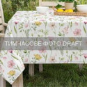 Скатертина ARDESTO Spring flowers 120х140см, 100% поліестер, білий