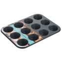 Форма для випікання мафінів ARDESTO Tasty baking, 35х26.5х3см, 12шт, вуглецева сталь, сіро-блакитний