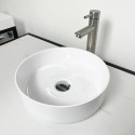 Раковина, умивальник Adamant ARENA, штучний камінь, кругла, без отвору для змішувача та переливу, 360х113мм, накладний, білий