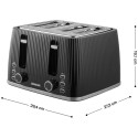 Тостер Sencor 1860Вт, підігрів, розморожування, 4 слоти, пластик, чорний