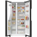 Холодильник SBS Gorenje, 179х70х92см, 2 двері, 376(190)л, А++, NF+, Інв., Зона св-ті, диспенсер, генератор льоду, Зовн. Диспл, чорний
