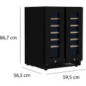 Холодильник Philco для вина, 87x60x57, холод.відд.-116л, зон - 2, бут-40, диспл, підсвітка, чорний