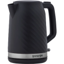 Електрочайник Gorenje 1.7л, Strix контроль, чорний матовий