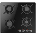 Варильна поверхня Hansa газова на склі, 60см, чавун, чорний