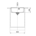 Комплект - мийка MRG 610-52 TL фраграніт, білий, 114.0668.820 і подрібнювач харч. відходів SLIM 50, 134.0715.098, вкл. Сифон