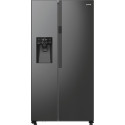 Холодильник SBS Gorenje, 179х70х92см, 2 двері, 376(190)л, А++, NF+, Інв., Зона св-ті, диспенсер, генератор льоду, Зовн. Диспл, чорний