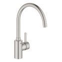 Змішувач кухонний Grohe Eurosmart Cosmopolitan, довж.виливу - 224мм, поворотний, одноважільний, супер сталь