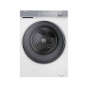 Пральна машина Haier фронтальна, 9кг, 1400, B, 45.2см, дисплей, пара, інвертор, люк сірий, прямий привід, білий