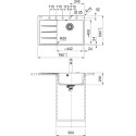 Мийка кухонна Franke Centro, фраграніт, прямокутник, з крилом, 780х500х200мм, чаша - 1, врізна, CNG 611-78 TL, сірий камінь