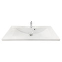 Раковина, умивальник Adamant QUANTO, штучний камінь, прямокут., з отвором для змішувача, з отвором для переливу, 1000х447х140мм, накладний, білий