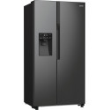 Холодильник SBS Gorenje, 179х70х92см, 2 двері, 376(190)л, А++, NF+, Інв., Зона св-ті, диспенсер, генератор льоду, Зовн. Диспл, чорний