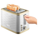 Тостер Sencor 930Вт, підігрів, розморожування, підсвічування, пластик, біло-золотий