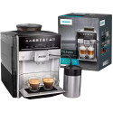 Кавомашина Siemens 1.7л, зерно + мелена, автомат.капучинатор, LED - дисплей, авторецептів - 8, чорно - срібний