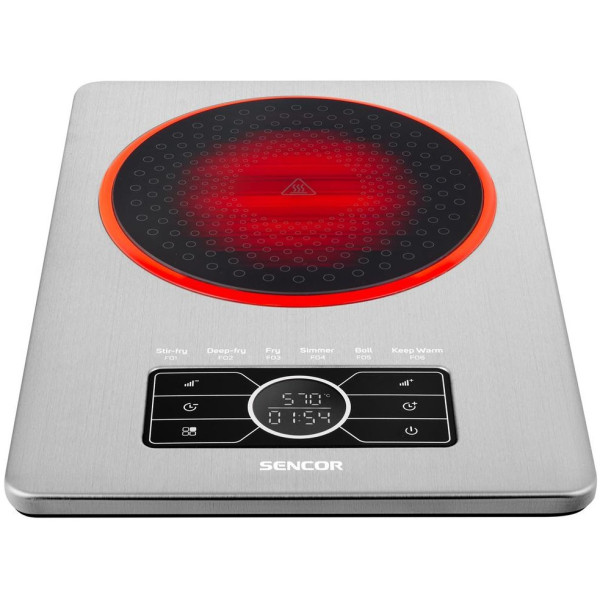 Плитка настільна Sencor індукційна, комфорок - 1 на 1.5кВт, керування - сенсорне, нерж. сталь